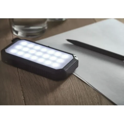 Gift Campaign Powerbank solare con logo da 8.000 mAh con 21LED Solar Adventure> Power Bank Personalizzati