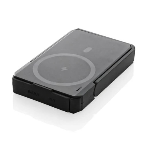 Gift Campaign Powerbank solare in abs riciclato 5.000 mAh e caricatore magnetico 10W> Power Bank Personalizzati