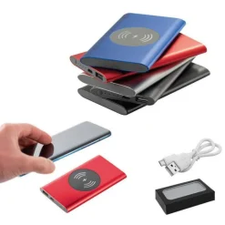 Gift Campaign Powerbank wireless da 4.000 mAh in alluminio Powercard Chargepad></noscript> Power Bank Personalizzati