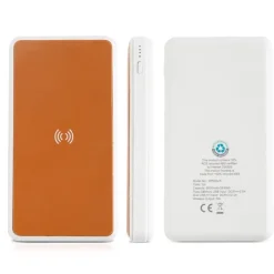 Gift Campaign Powerbank wireless in ABS rivestita in similpelle riciclata 8.000mAh> Power Bank Personalizzati
