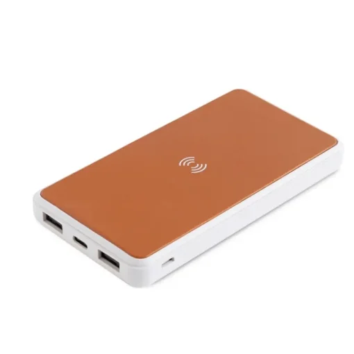 Gift Campaign Powerbank wireless in ABS rivestita in similpelle riciclata 8.000mAh> Power Bank Personalizzati