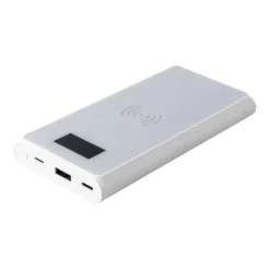 Gift Campaign Powerbank wireless in ABS riciclato 10.000mAh e 5W con piccolo schermo> Power Bank Personalizzati