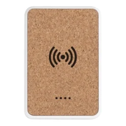 Gift Campaign Powerbank wireless in sughero e plastica ABS riciclata 5.000mAh e 5W> Power Bank Personalizzati
