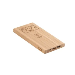 Gift Campaign Powerbank wireless personalizzati in bambù da 8.000 mAh Natura> Power Bank Personalizzati