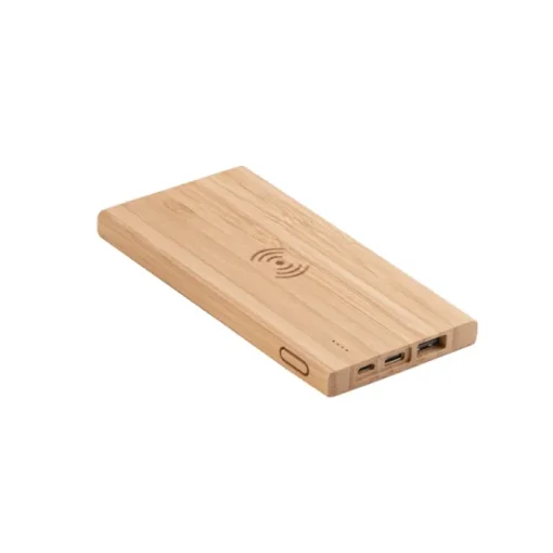 Gift Campaign Powerbank wireless personalizzati in bambù da 8.000 mAh Natura> Power Bank Personalizzati