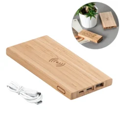 Gift Campaign Powerbank wireless personalizzati in bambù da 8.000 mAh Natura></noscript> Power Bank Personalizzati