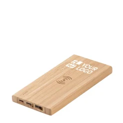 Gift Campaign Powerbank wireless personalizzati in bambù da 8.000 mAh Natura></noscript> Power Bank Personalizzati