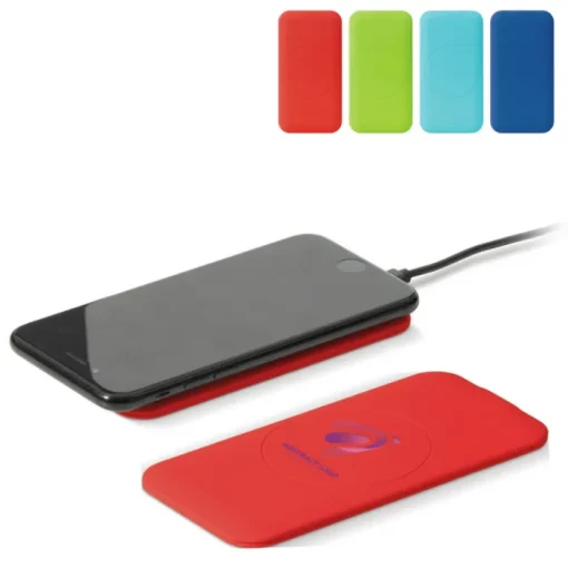 Gift Campaign Powerbank wireless rettangolare ultrasottile con finitura gommata da 5W> Power Bank Personalizzati