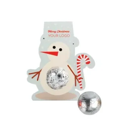Gift Campaign Pupazzo di neve con cioccolatino al latte e ripieno di nocciola 12g> Cioccolatini