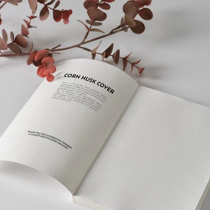 Gift Campaign Quaderni con logo con pagine a punti e copertina di pula di mais e cotone> Taccuini Ecologici|Quaderni A5