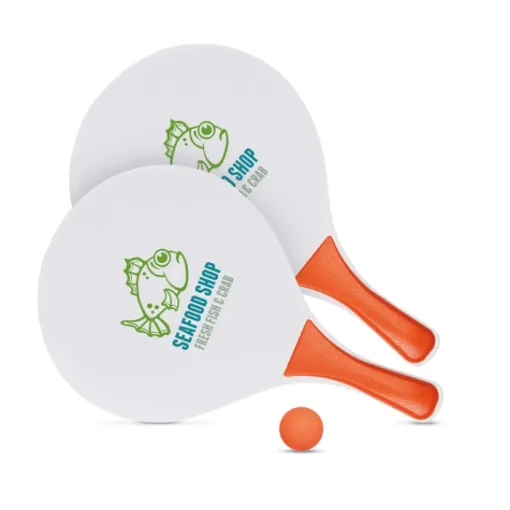 Gift Campaign Racchettoni da spiaggia in legno MDF con pallina di gomma Strand> Gadget Da Mare