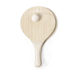 Gift Campaign Racchettoni in legno con manico in fibra di grano e pallina Nature> Gadget Da Mare