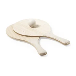 Gift Campaign Racchettoni in legno con manico in fibra di grano e pallina Nature> Gadget Da Mare