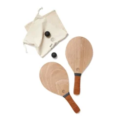Gift Campaign Racchettoni in di pioppo con 2 palline in gomma nera Seaside> Gadget Da Mare