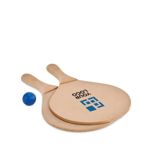 Gift Campaign Racchettoni in MDF personalizzati con pallina morbida blu Beach Tennis> Gadget Da Mare