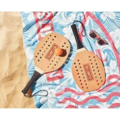 Gift Campaign Racchettoni in palissandro con logo e pallina morbida arancione Ball></noscript> Gadget Da Mare