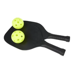 Gift Campaign Racchettoni neri in legno di pioppo con 2 palline in PP Total Black> Gadget Da Mare