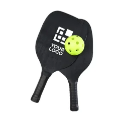 Gift Campaign Racchettoni neri in legno di pioppo con 2 palline in PP Total Black></noscript> Gadget Da Mare
