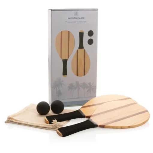 Gift Campaign Racchettoni promozionali in legno con grip e due palline Spiaggia Wood> Giochi E Passatempo|Gadget Da Mare