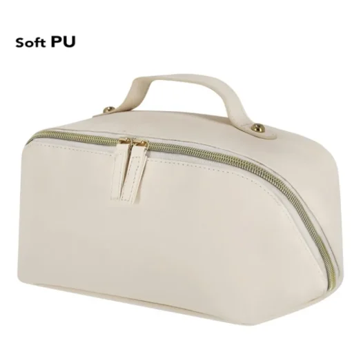 Gift Campaign Raffinato beauty case in PU con ampio scomparto e manico per trasporto> Beauty Case Personalizzati