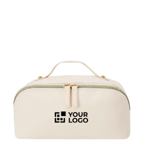 Gift Campaign Raffinato beauty case in PU con ampio scomparto e manico per trasporto> Beauty Case Personalizzati