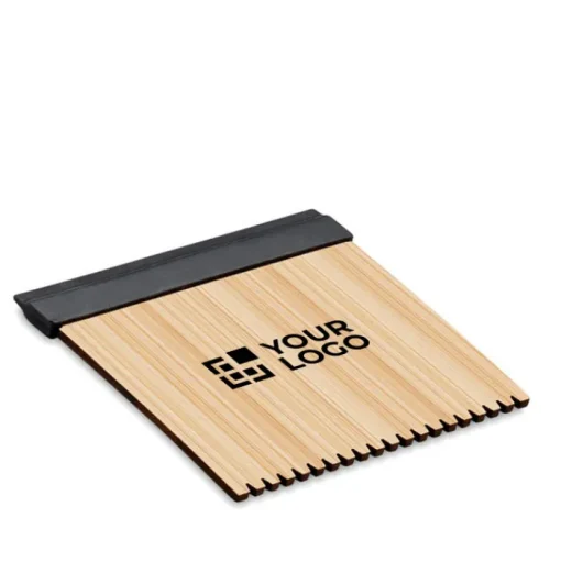 Gift Campaign Raschiaghiaccio promozionale con logo in bambù per auto Bamboo> Gadget Per Auto
