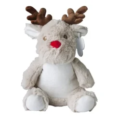 Gift Campaign Renna di peluche per bambini di colore grigio con etichetta per logo> Peluche