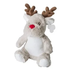 Gift Campaign Renna di peluche per bambini di colore grigio con etichetta per logo> Peluche