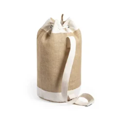 Gift Campaign Sacca a strozzo bicolore in iuta cotone con tracolla regolabile Nature> Zaini Da Viaggio