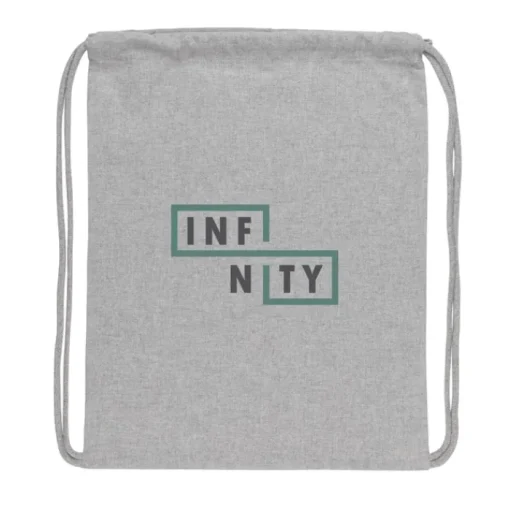 Gift Campaign Sacca con logo più colori cotone riciclato 145gr con AWARE™ Greeny> Sacche Personalizzate