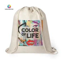 Gift Campaign Sacche con logo sublimatico in poliestere soft-touch Natural Sublim> Sacche Personalizzate