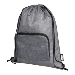 Gift Campaign Sacche promozionali in RPET a coulisse con tasca frontale con zip> Sacche Personalizzate