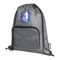 Gift Campaign Sacche promozionali in RPET a coulisse con tasca frontale con zip></noscript> Sacche Personalizzate