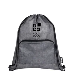 Gift Campaign Sacche promozionali in RPET a coulisse con tasca frontale con zip></noscript> Sacche Personalizzate