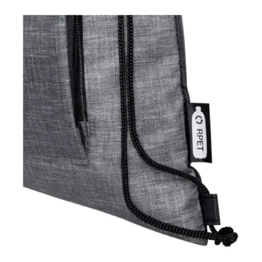 Gift Campaign Sacche promozionali in RPET a coulisse con tasca frontale con zip> Sacche Personalizzate