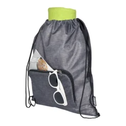 Gift Campaign Sacche promozionali in RPET a coulisse con tasca frontale con zip></noscript> Sacche Personalizzate