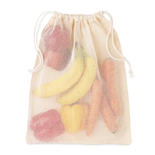 Gift Campaign Sacchetti da 140g con trama a rete da 110g con chiusura coulisse Eco Verdure> Borse Per La Spesa