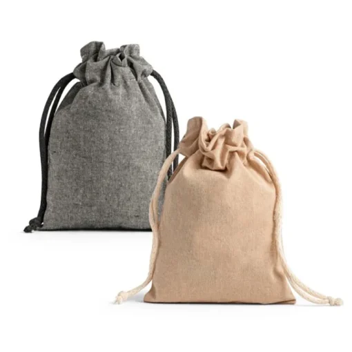 Gift Campaign Sacchettini con logo in cotone riciclato da 140 g/m2 Gift Recycled> Gadget Natalizi