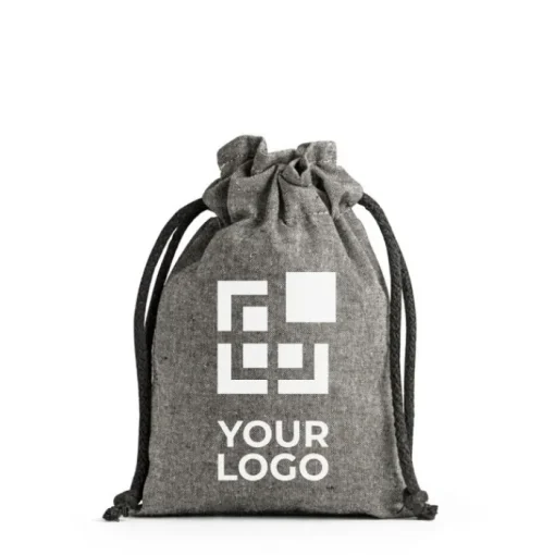 Gift Campaign Sacchettini con logo in cotone riciclato da 140 g/m2 Gift Recycled> Gadget Natalizi