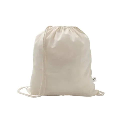 Gift Campaign Sacchetto con coulisse in cotone riciclato e poliestere 150 g/m2> Sacche Personalizzate