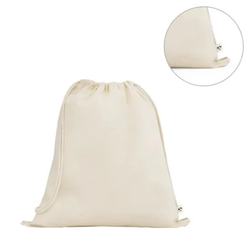 Gift Campaign Sacchetto con coulisse in cotone organico con manici 140 g/m2> Sacche Personalizzate