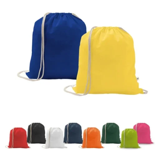 Gift Campaign Sacchetto con coulisse in cotone riciclato e poliestere 150 g/m2> Sacche Personalizzate
