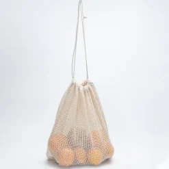 Gift Campaign Sacchetto con un lato a rete in cotone da 140 g/m2></noscript> Borse Per La Spesa
