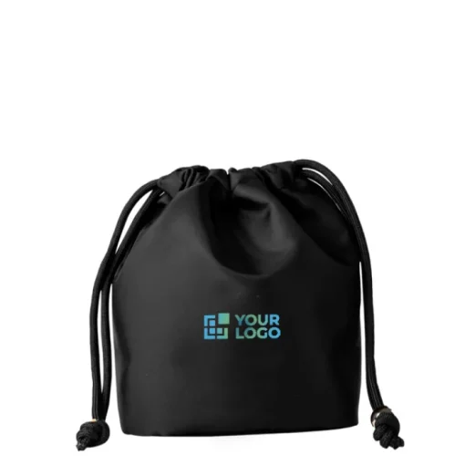 Gift Campaign Sacchetto piccolo in nylon con chiusura a cordoncino nero 290g/m2> Borse Di Tela Personalizzate