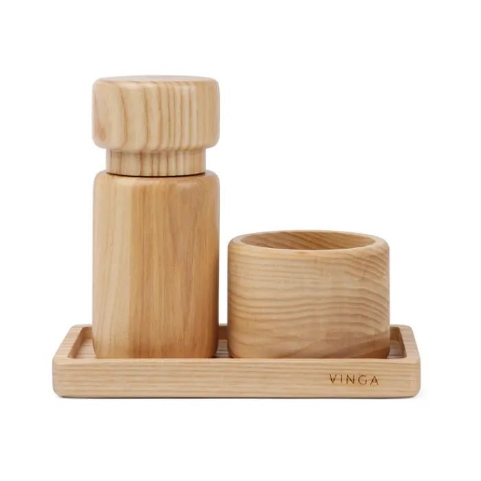 Gift Campaign Saliera e macinapepe dal design scandinavo in legno di frassino> Altri Utensili Da Cucina