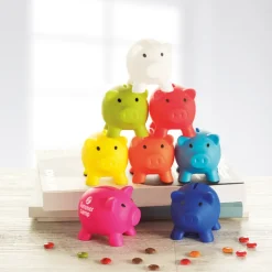 Gift Campaign Salvadanaio pubblicitario a forma di maialino in PVC colorato Piggy></noscript> Regali Per Bambini