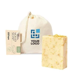 Gift Campaign Saponetta vegana 100gr alla calendula e camomilla in sacchetto con logo></noscript> Gadget Per Parrucchieri