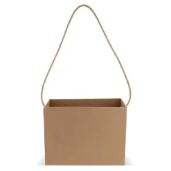 Gift Campaign Scatola aperta di cartone da 425g/m2 con manico in iuta naturale> Buste Di Carta