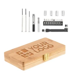 Gift Campaign Scatola attrezzi personalizzata in bambù con 21 accessori Brico></noscript> Altri Attrezzi