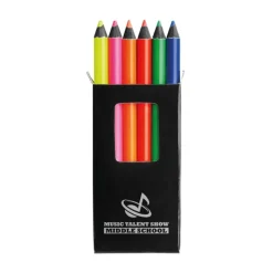 Gift Campaign Scatola con 6 matite colorate personalizzate dai colori fluo Funky> Matite Colorate